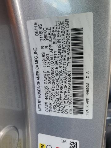 Photo 11 VIN: 1HGCV1F36KA100401 - HONDA ACCORD SPO 