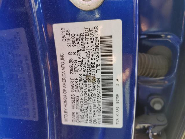 Photo 11 VIN: 1HGCV1F36KA101404 - HONDA ACCORD SPO 