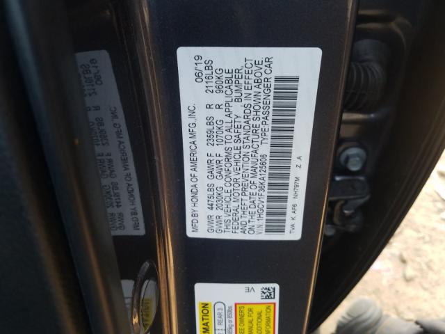 Photo 9 VIN: 1HGCV1F36KA125606 - HONDA ACCORD SPO 