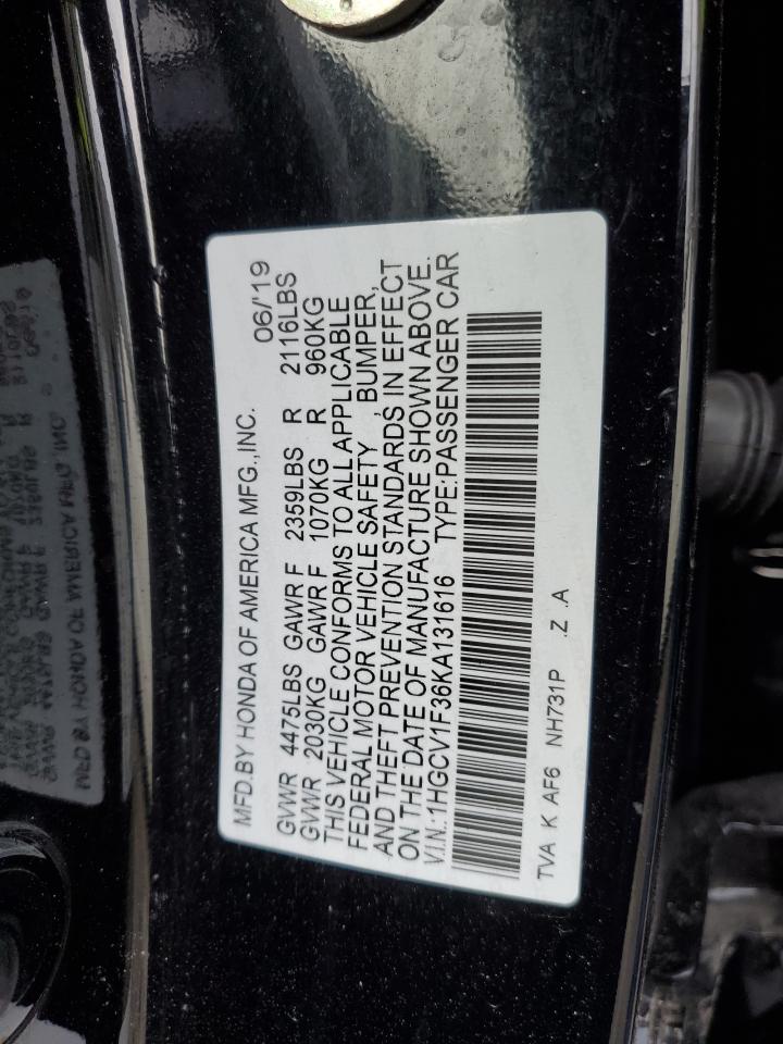 Photo 11 VIN: 1HGCV1F36KA131616 - HONDA ACCORD 