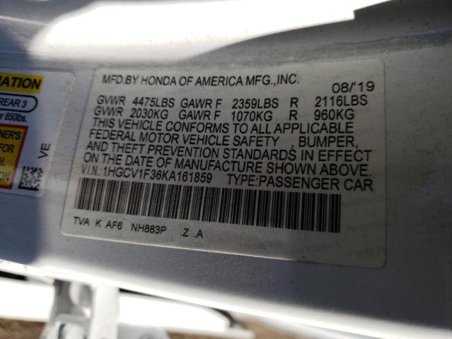 Photo 9 VIN: 1HGCV1F36KA161859 - HONDA ACCORD SPO 