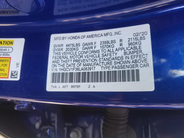 Photo 9 VIN: 1HGCV1F36LA063917 - HONDA ACCORD SPO 