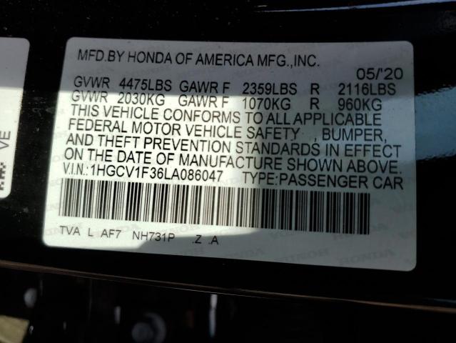 Photo 9 VIN: 1HGCV1F36LA086047 - HONDA ACCORD SPO 