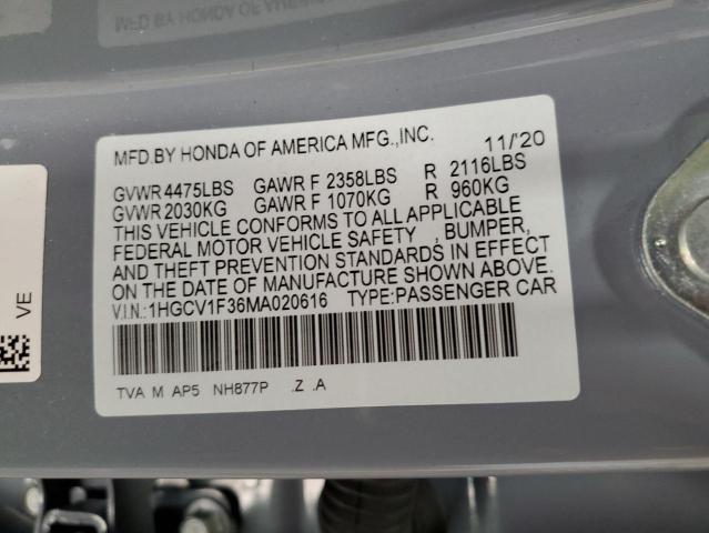 Photo 12 VIN: 1HGCV1F36MA020616 - HONDA ACCORD 