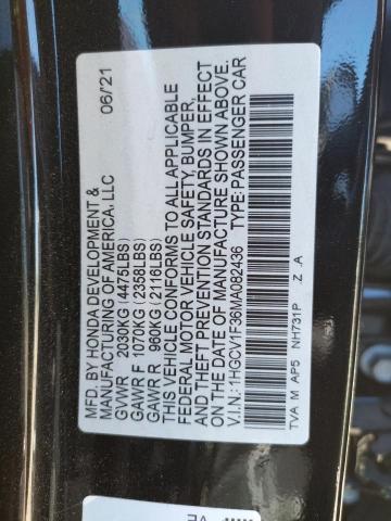 Photo 9 VIN: 1HGCV1F36MA082436 - HONDA ACCORD SPO 