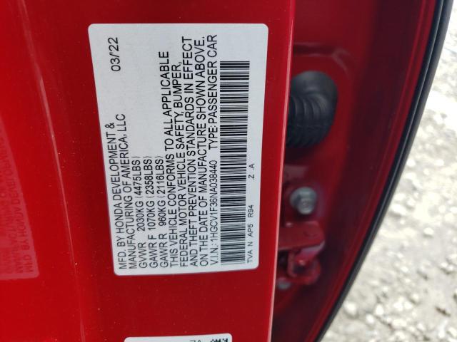 Photo 11 VIN: 1HGCV1F36NA038440 - HONDA ACCORD SPO 