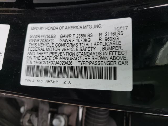 Photo 9 VIN: 1HGCV1F37JA020426 - HONDA ACCORD SPO 