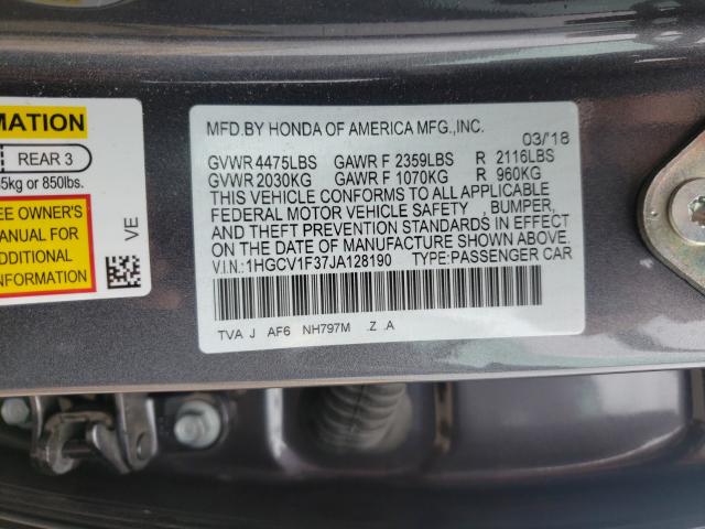 Photo 9 VIN: 1HGCV1F37JA128190 - HONDA ACCORD SPO 