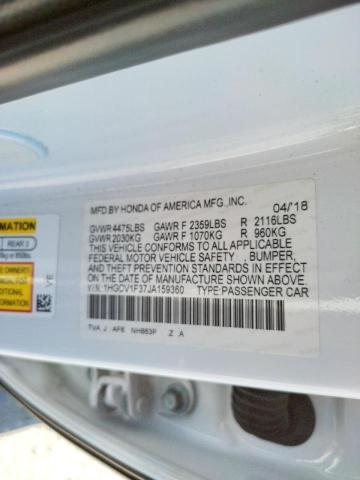 Photo 9 VIN: 1HGCV1F37JA159360 - HONDA ACCORD SPO 