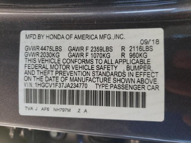 Photo 9 VIN: 1HGCV1F37JA234770 - HONDA ACCORD SPO 