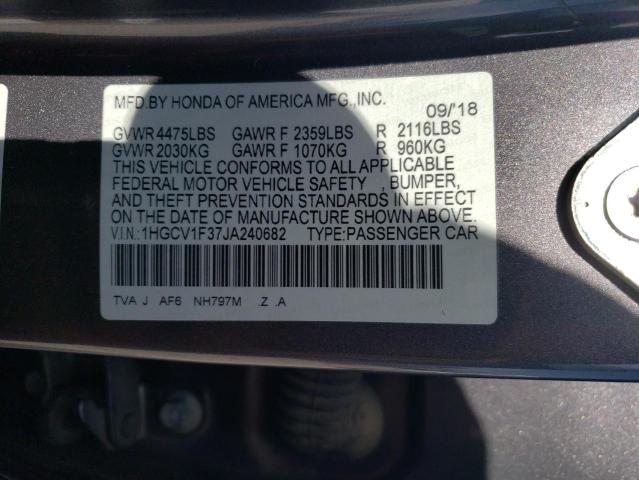 Photo 11 VIN: 1HGCV1F37JA240682 - HONDA ACCORD SPO 