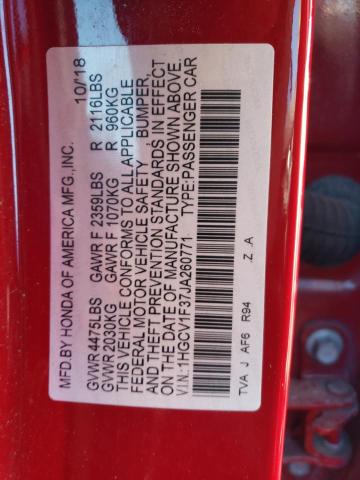 Photo 11 VIN: 1HGCV1F37JA260771 - HONDA ACCORD SPO 