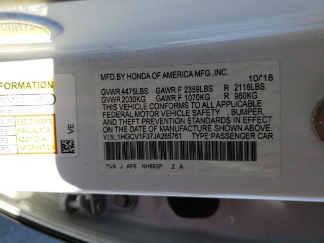 Photo 11 VIN: 1HGCV1F37JA265761 - HONDA ACCORD SPO 