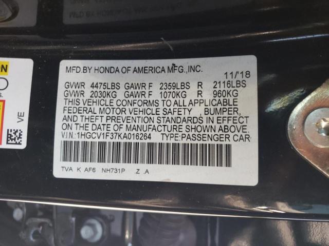 Photo 9 VIN: 1HGCV1F37KA016264 - HONDA ACCORD SPO 