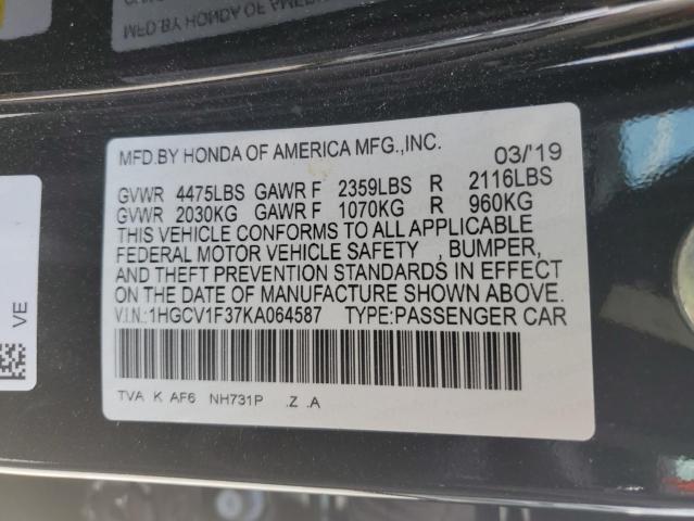 Photo 11 VIN: 1HGCV1F37KA064587 - HONDA ACCORD 