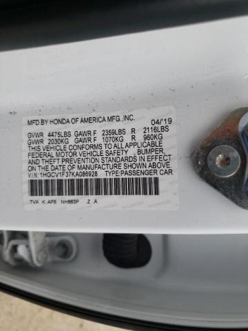 Photo 9 VIN: 1HGCV1F37KA086928 - HONDA ACCORD SPO 