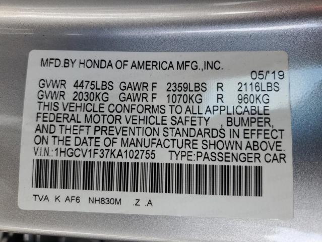 Photo 11 VIN: 1HGCV1F37KA102755 - HONDA ACCORD 