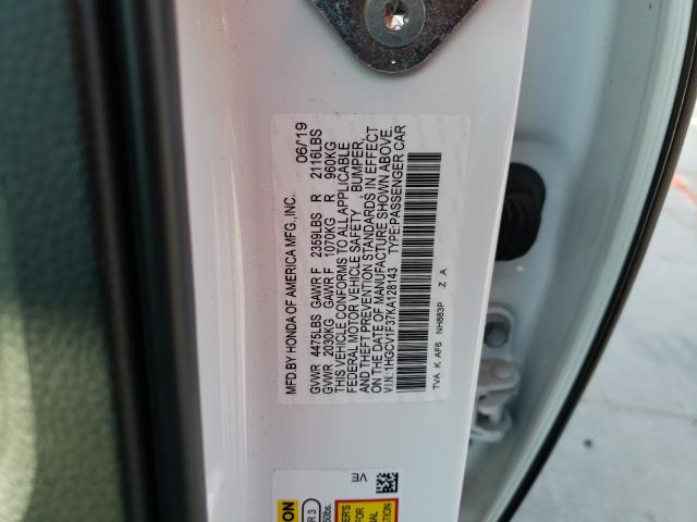 Photo 9 VIN: 1HGCV1F37KA128143 - HONDA ACCORD SPO 