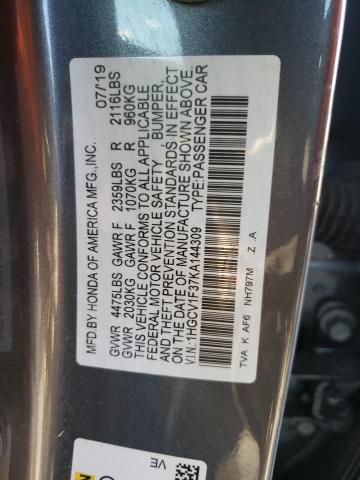 Photo 12 VIN: 1HGCV1F37KA144309 - HONDA ACCORD 