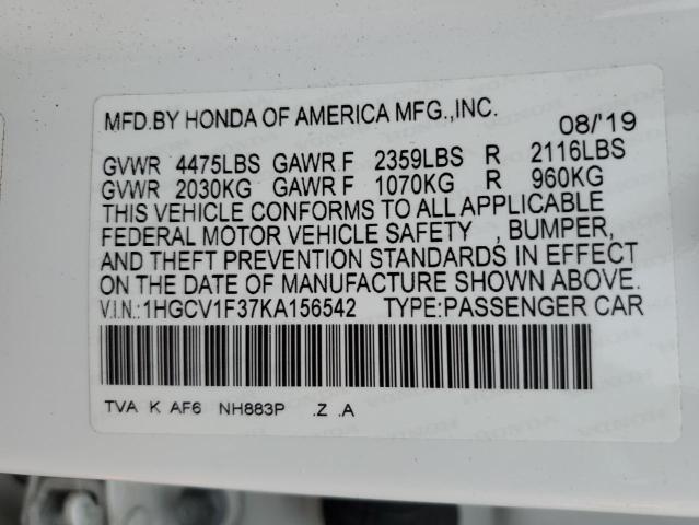 Photo 11 VIN: 1HGCV1F37KA156542 - HONDA ACCORD 