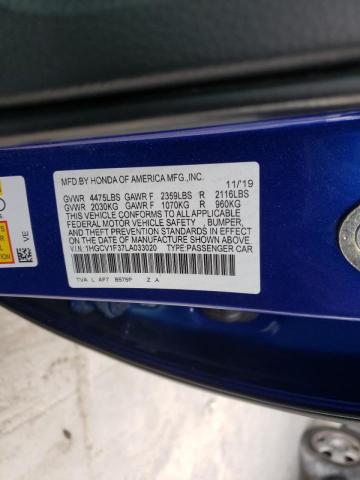 Photo 9 VIN: 1HGCV1F37LA033020 - HONDA ACCORD SPO 