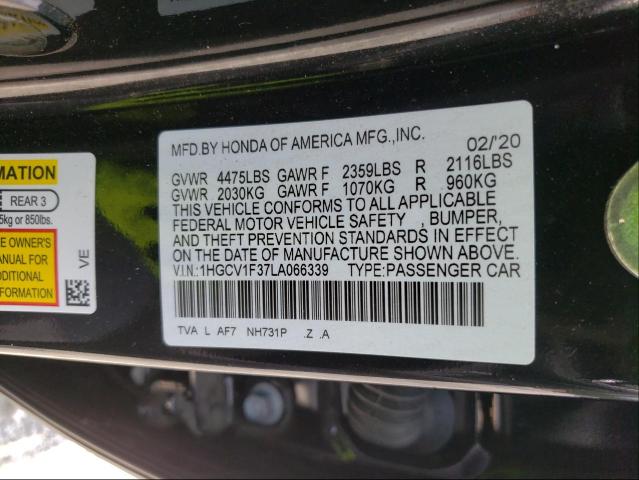 Photo 9 VIN: 1HGCV1F37LA066339 - HONDA ACCORD SPO 