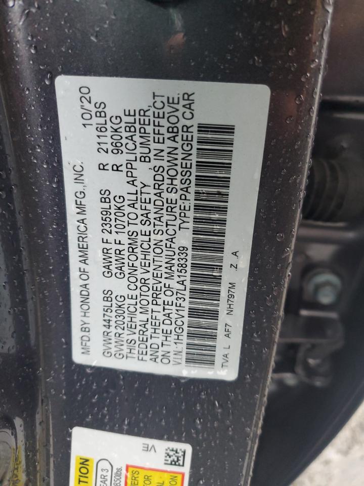 Photo 12 VIN: 1HGCV1F37LA158339 - HONDA ACCORD 