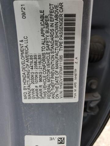 Photo 12 VIN: 1HGCV1F37MA111085 - HONDA ACCORD 