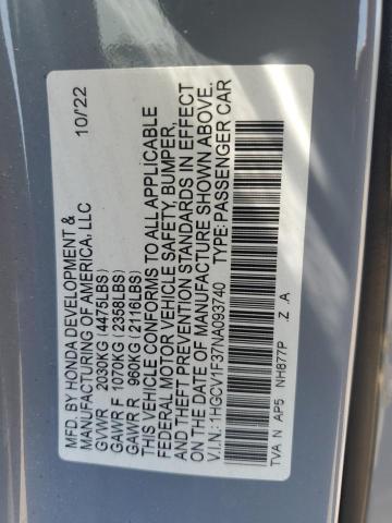 Photo 11 VIN: 1HGCV1F37NA093740 - HONDA ACCORD 