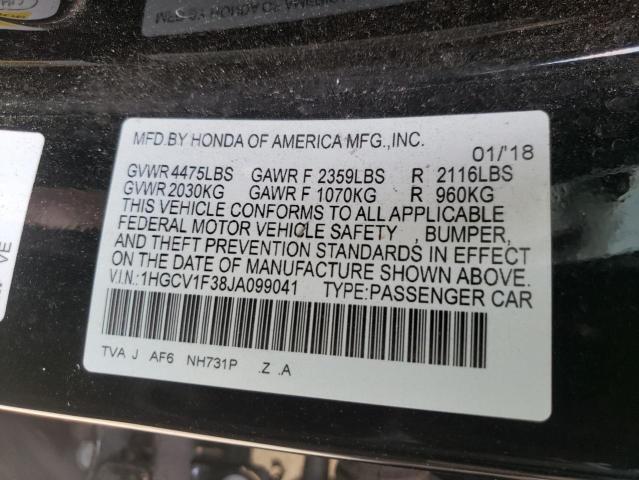 Photo 9 VIN: 1HGCV1F38JA099041 - HONDA ACCORD SPO 