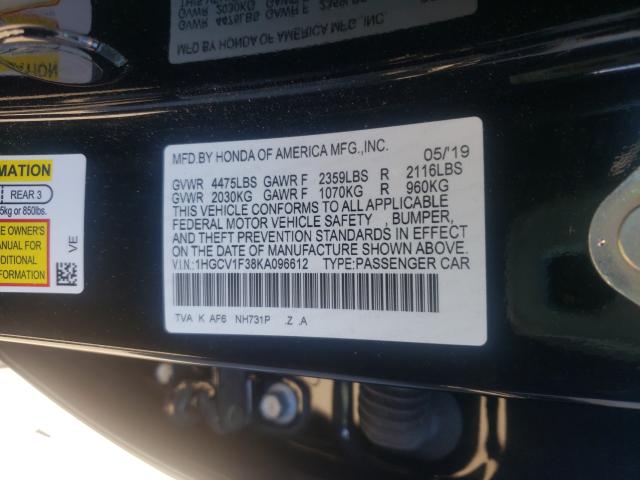 Photo 9 VIN: 1HGCV1F38KA096612 - HONDA ACCORD SPO 