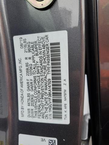 Photo 12 VIN: 1HGCV1F38KA147929 - HONDA ACCORD 