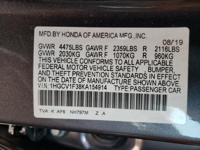 Photo 9 VIN: 1HGCV1F38KA154914 - HONDA ACCORD SPO 