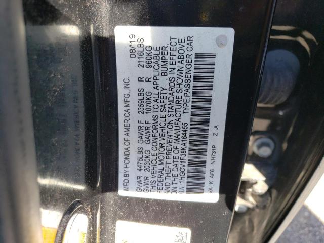 Photo 11 VIN: 1HGCV1F38KA164455 - HONDA ACCORD 