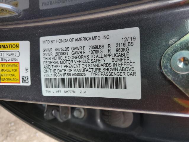 Photo 11 VIN: 1HGCV1F38LA040025 - HONDA ACCORD SPO 