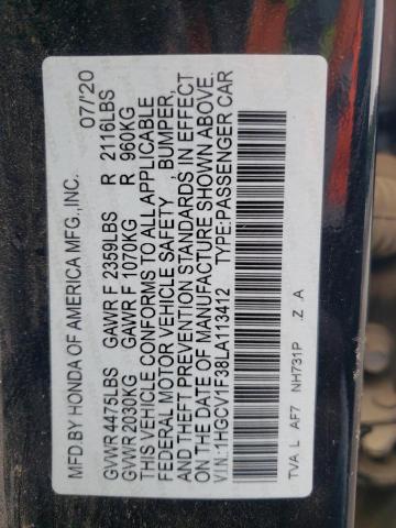 Photo 12 VIN: 1HGCV1F38LA113412 - HONDA ACCORD 