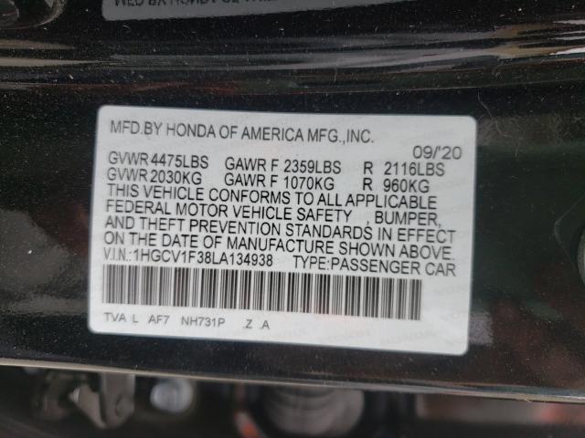 Photo 9 VIN: 1HGCV1F38LA134938 - HONDA ACCORD SPO 