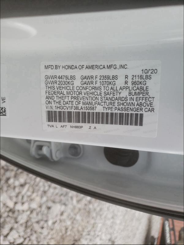 Photo 9 VIN: 1HGCV1F38LA150587 - HONDA ACCORD SPO 