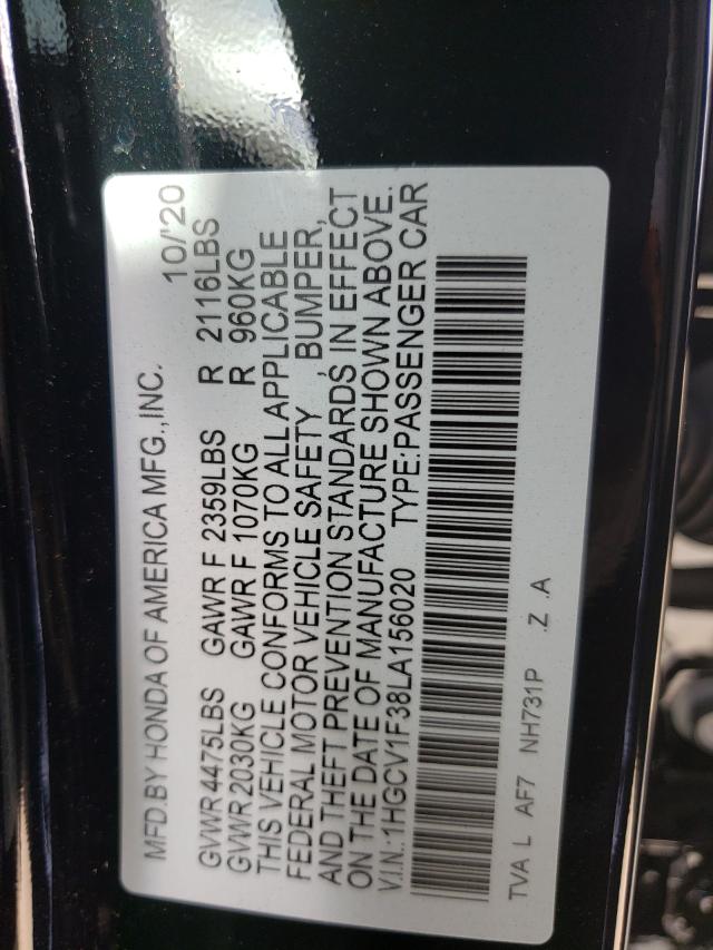 Photo 9 VIN: 1HGCV1F38LA156020 - HONDA ACCORD SPO 