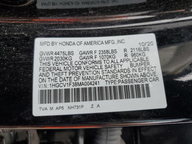 Photo 12 VIN: 1HGCV1F38MA004241 - HONDA ACCORD SPO 