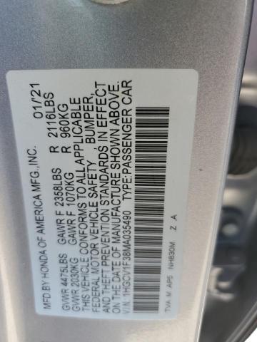 Photo 11 VIN: 1HGCV1F38MA035490 - HONDA ACCORD 