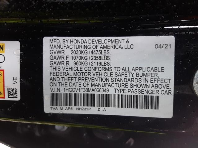 Photo 11 VIN: 1HGCV1F38MA066349 - HONDA ACCORD 