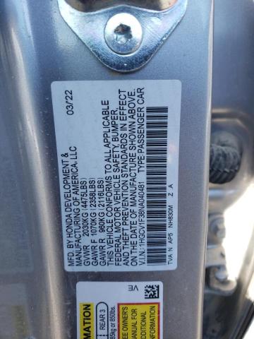 Photo 9 VIN: 1HGCV1F38NA040481 - HONDA ACCORD SPO 