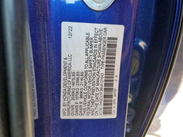 Photo 11 VIN: 1HGCV1F38NA121643 - HONDA ACCORD SPO 