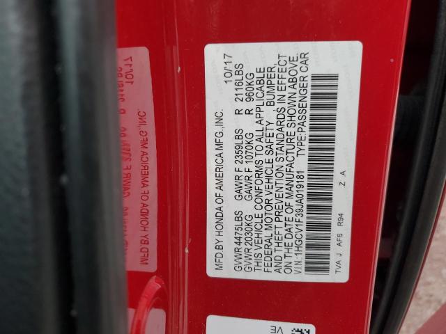 Photo 12 VIN: 1HGCV1F39JA019181 - HONDA ACCORD SPO 