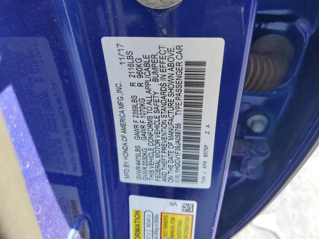 Photo 11 VIN: 1HGCV1F39JA058756 - HONDA ACCORD SPO 