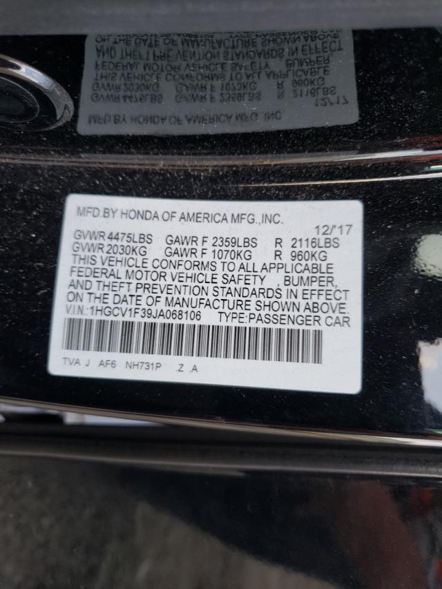 Photo 9 VIN: 1HGCV1F39JA068106 - HONDA ACCORD SPO 