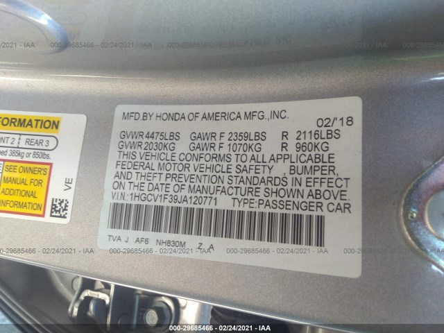 Photo 8 VIN: 1HGCV1F39JA120771 - HONDA ACCORD SEDAN 