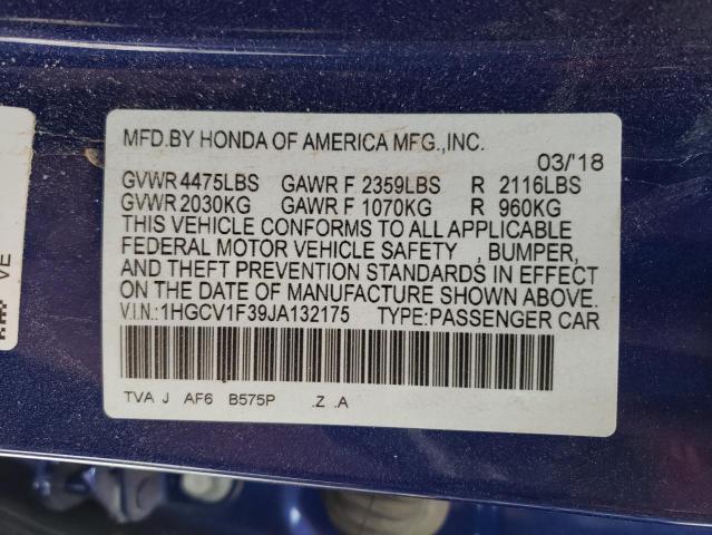 Photo 9 VIN: 1HGCV1F39JA132175 - HONDA ACCORD SPO 