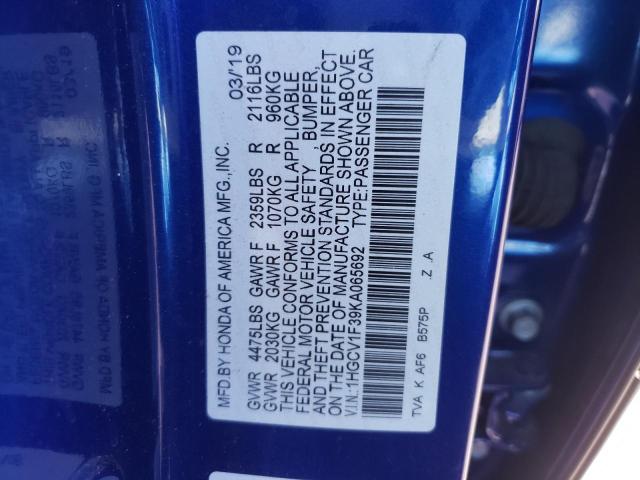 Photo 11 VIN: 1HGCV1F39KA065692 - HONDA ACCORD SPO 